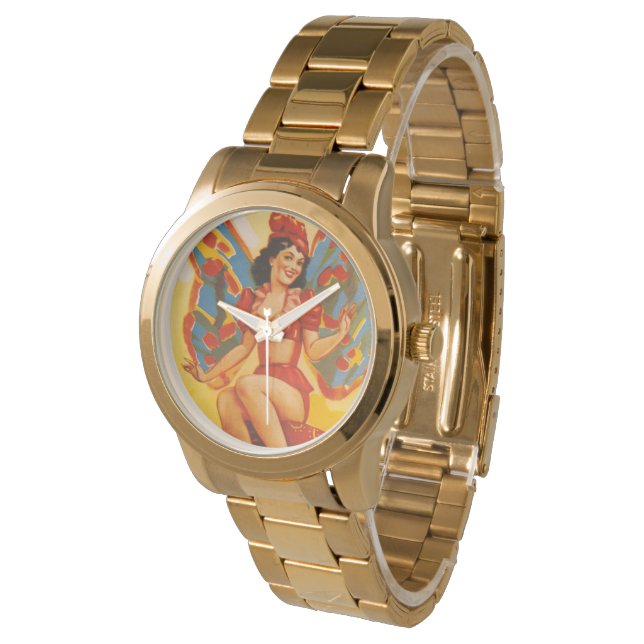 Vintage Clyde Beatty Circus Poster Watch (Angled)
