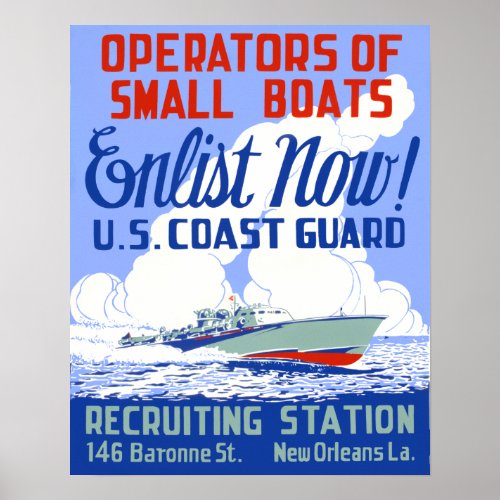 Vintage Coast Guard Recruiting Poster