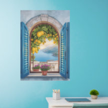 vintage Coast Romantic Scenery Balcony and Lemon w