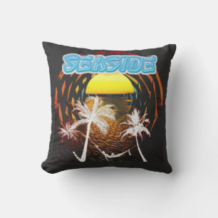 Vintage Coastal Adventure Throw Pillow