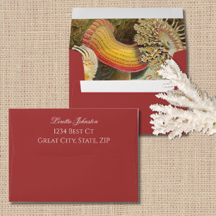 Vintage Coastal Botanical Ocean Sea Coral Beach Envelope