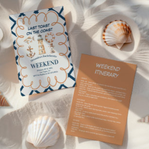 Vintage Coastal Charm Bachelorette Invitation