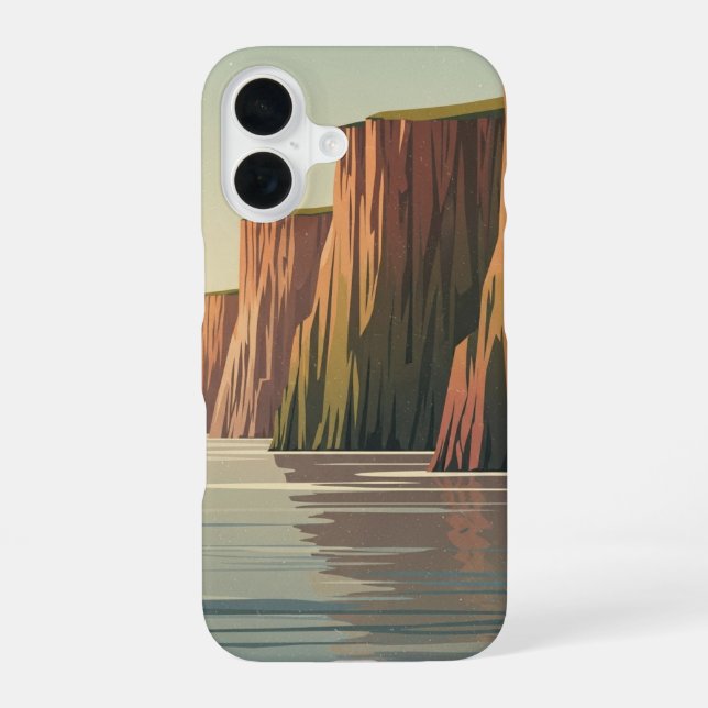 Vintage Coastal Cliffs iPhone Case (Back)
