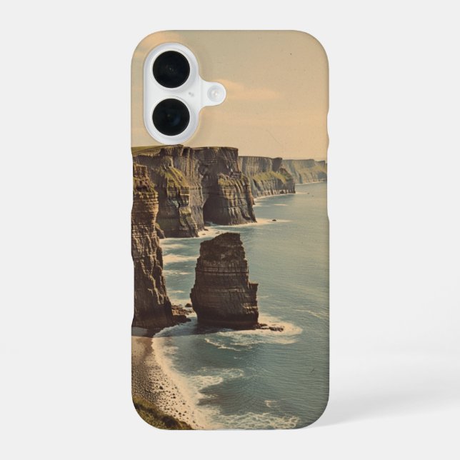 Vintage Coastal Cliffs Iphone Case (Back)