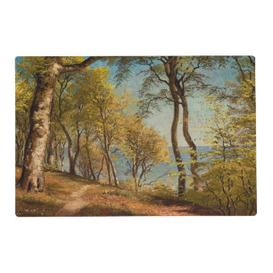 Vintage Coastal Forest Oil Painting Print Placemat
