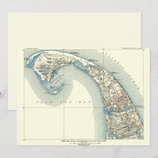 Vintage Coastal Survey Map Chart Provincetown (Front/Back)