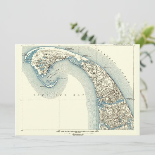 Vintage Coastal Survey Map Chart Provincetown (Standing Front)