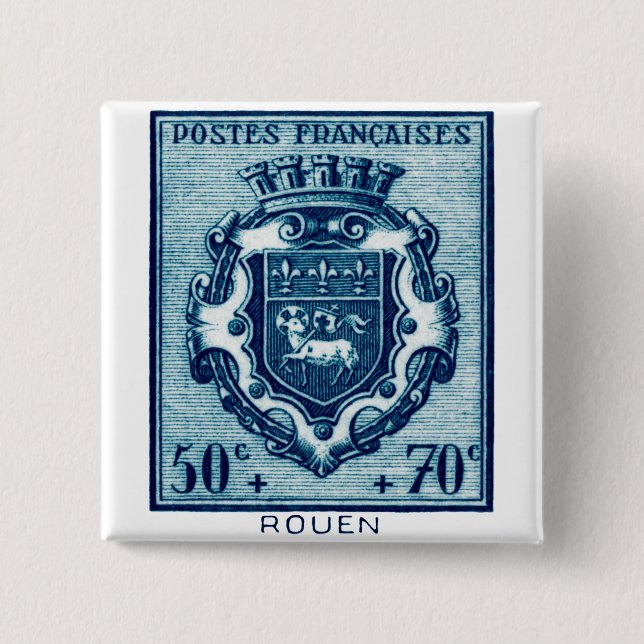 Vintage Coat of Arms Rennes, France Pinback Button (Front)