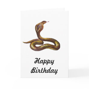Vintage Cobra Snake Illustration Card