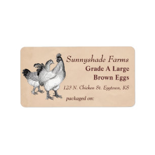 Vintage Cochin Chickens Egg Carton Label