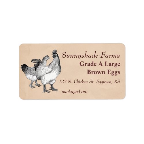 Vintage Cochin Chickens Egg Carton Label