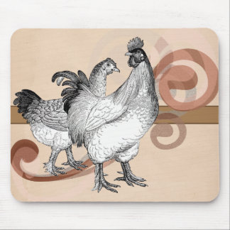 Vintage Cochin Chickens Mouse Pad