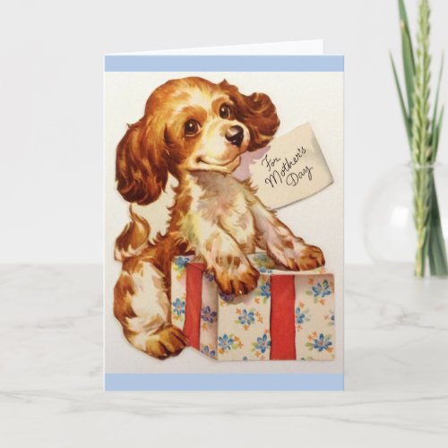 Vintage Cocker Spaniel Mothers Day Card