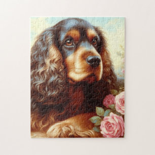 Vintage Cocker Spaniel  Painting Jigsaw Puzzle