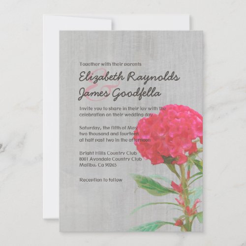 Vintage Cockscomb Wedding Invitations