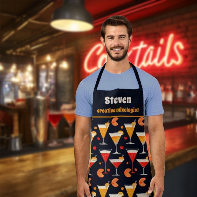 Vintage Cocktail Hour Mixologist Apron (Creator Uploaded)