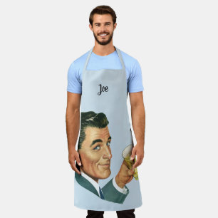 Vintage Cocktails Beverages, Man Drinking Drinks Apron