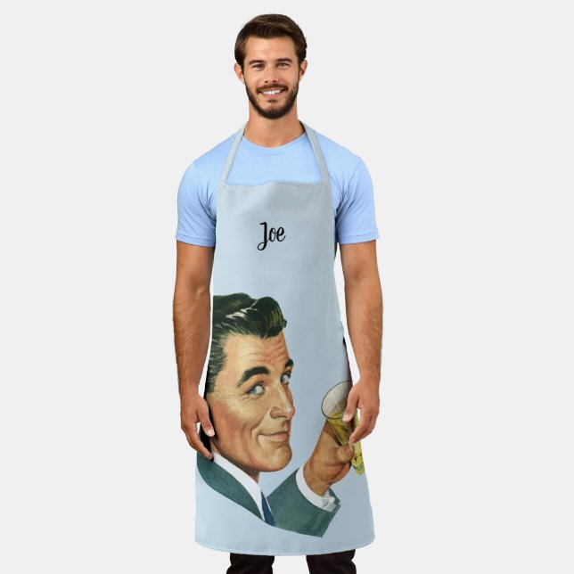 Vintage Cocktails Beverages, Man Drinking Drinks Apron (Worn)