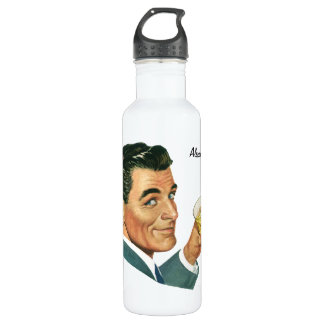 Vintage Cocktails Beverages, Man Drinking Drinks Water Bottle