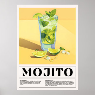 Vintage Cocktails: Mojito Poster