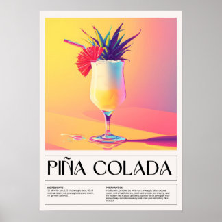 Vintage Cocktails: Pina Colada Poster