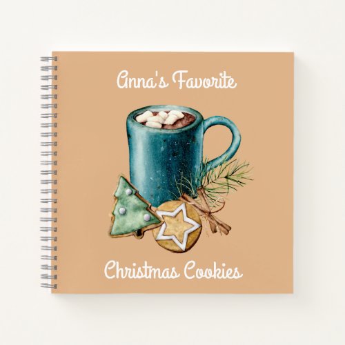 Vintage Cocoa and Cookies Christmas Recipe Notebook