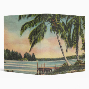 Vintage Coconut Palm Tree Tropical Breeze Sunset Binder