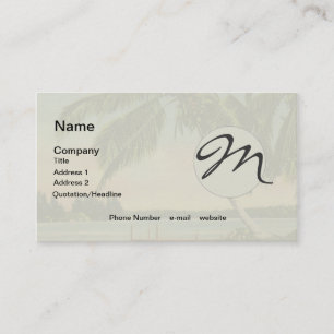 Vintage Coconut Palm Tree Tropical Breeze Sunset Business Card