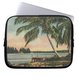 Vintage Coconut Palm Tree Tropical Breeze Sunset Laptop Sleeve