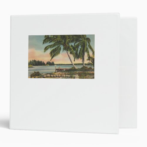 Vintage Coconut Palms Tropical Breeze Sunset 3 Ring Binder