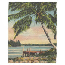Vintage Coconut Palms Tropical Breeze Sunset