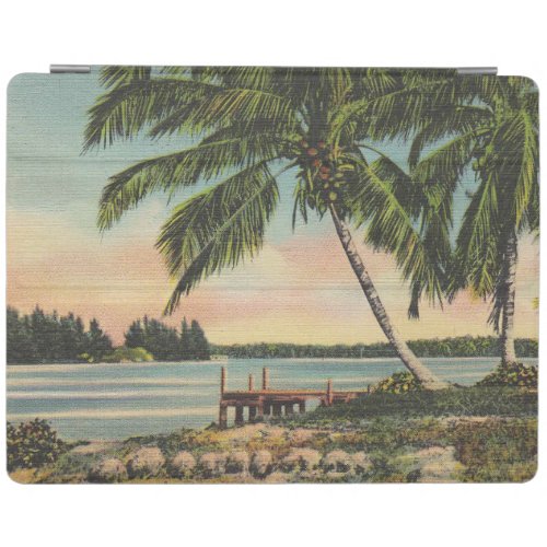 Vintage Coconut Palms Tropical Breeze Sunset iPad Smart Cover