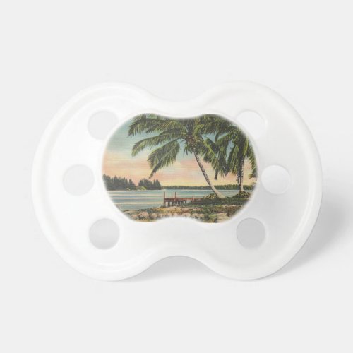 Vintage Coconut Palms Tropical Breeze Sunset Pacifier