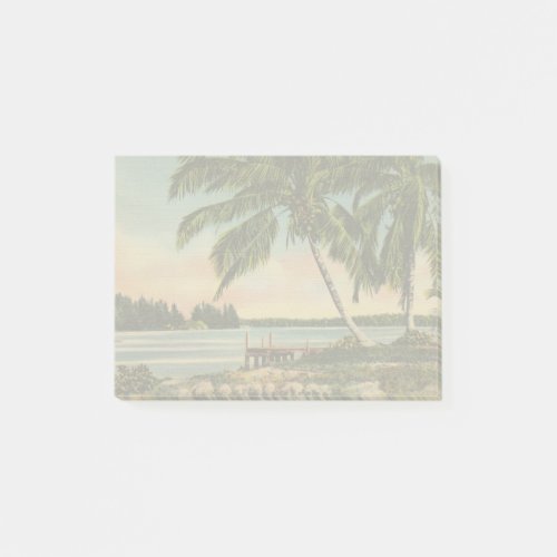 Vintage Coconut Palms Tropical Breeze Sunset Post_it Notes