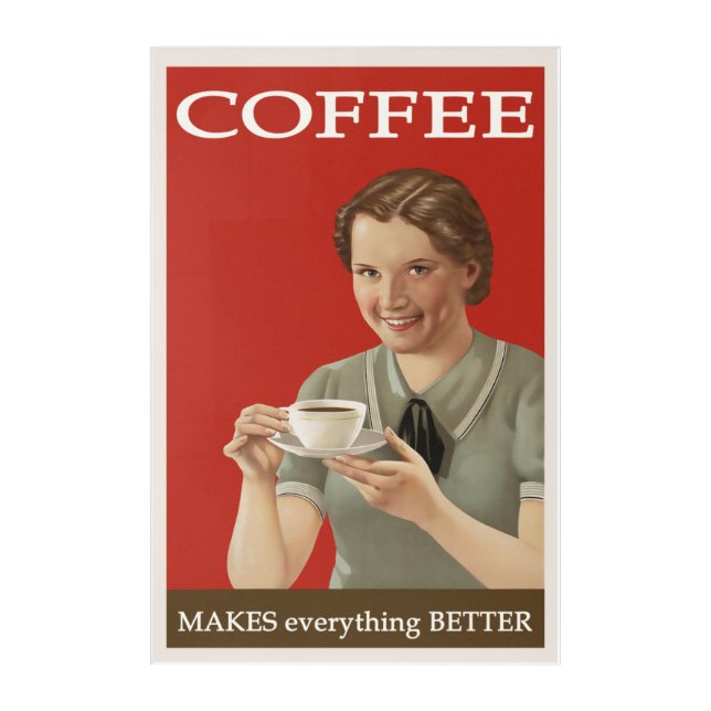 Vintage Coffee Advertisement Acrylic Print (Front)