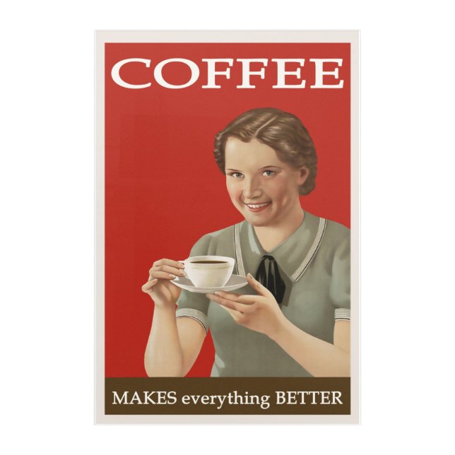 Vintage Coffee Advertisement Acrylic Print (Front)
