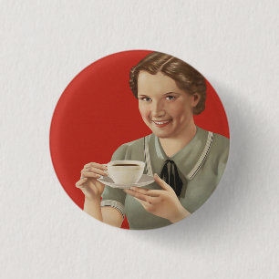 Vintage Coffee Advertisement Button