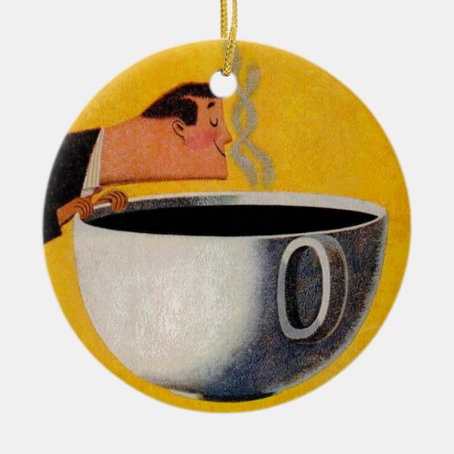 Vintage Coffee Advertisement Ceramic Ornament