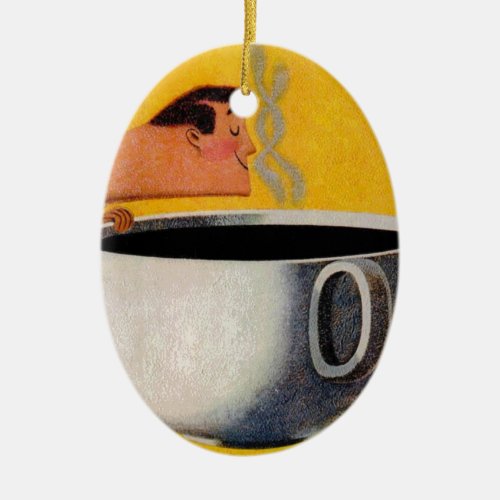 Vintage Coffee Advertisement Ceramic Ornament