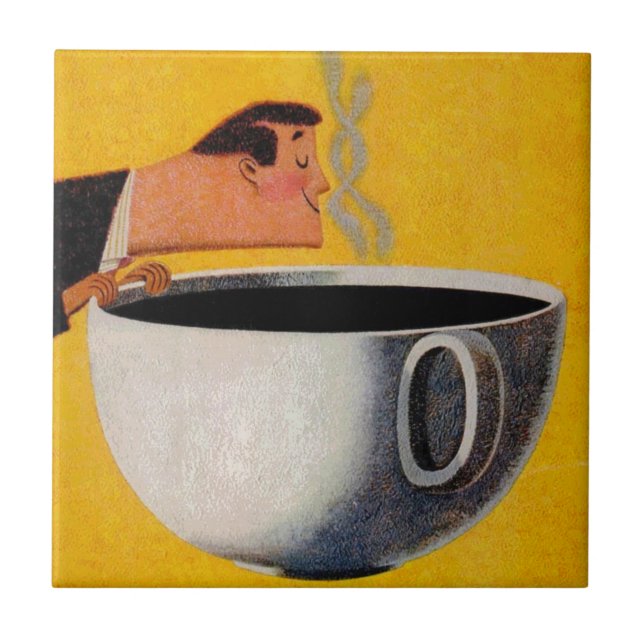 Vintage Coffee Advertisement Ceramic Tile (Front)