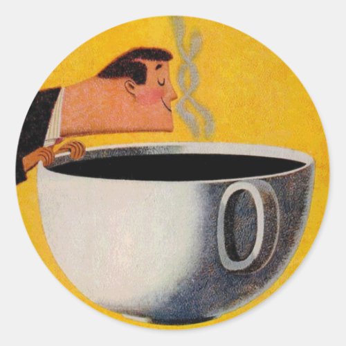 Vintage Coffee Advertisement Classic Round Sticker