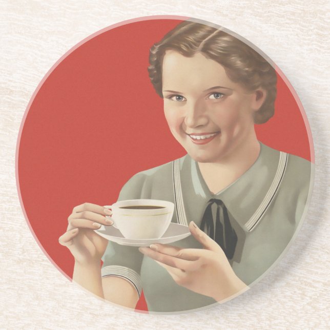 Vintage Coffee Advertisement Coaster (Front)