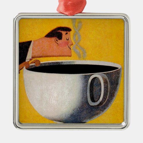 Vintage Coffee Advertisement Metal Ornament