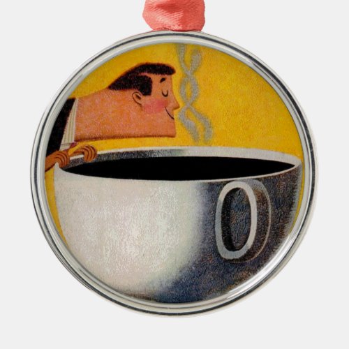 Vintage Coffee Advertisement Metal Ornament