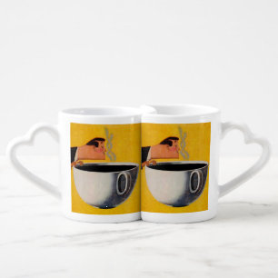 Vintage Coffee Advertisement Mug Set