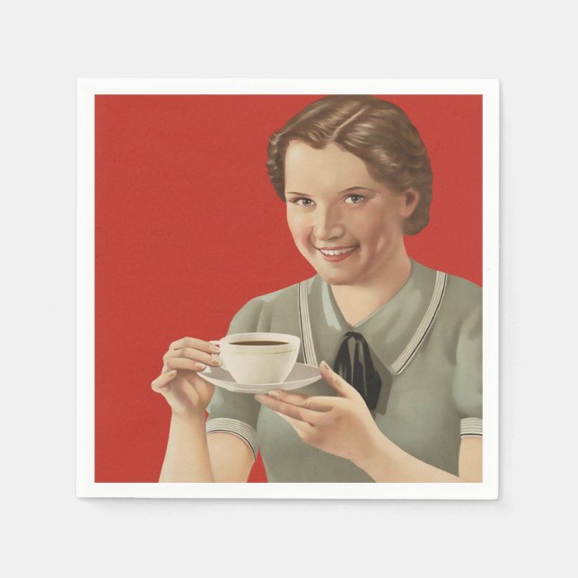 Vintage Coffee Advertisement Napkins (Front)