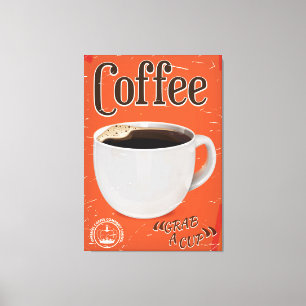 Vintage Coffee Advertisement Poster Canvas Print