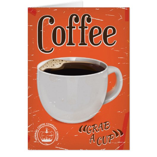 Vintage Coffee Advertisement Poster Cards (Front)