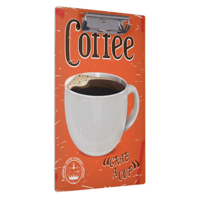 Vintage Coffee Advertisement Poster Clipboard (Right)