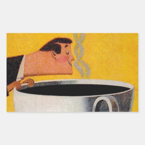 Vintage Coffee Advertisement Rectangular Sticker